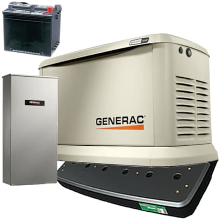 Generac Guardian Series 26kW (120 / 240V) Single-Phase Air Cooled Multi-Fuel Standby Generator 200a Automatic Transfer Switch, Wi-Fi, Pad, Battery N/A