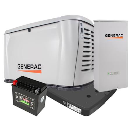 Generac 26kW Single-Phase Air-Cooled Multi-Fuel Standby Generator with 200A Automatic Transfer Switch, Pad and Battery N/A