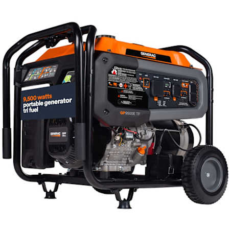 Generac GP Series 9,500 Watt (120 / 240V) Electric Button / Recoil Start Tri-Fuel Portable Generator with COsense (49-State) N/A