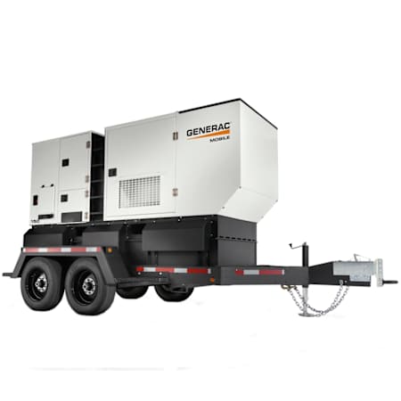 Generac 120kW (Prime) / 144kW (Standby) Multi-Voltage Skid-Mount Diesel Generator (John Deere Engine) with Single-Axle Trailer N/A