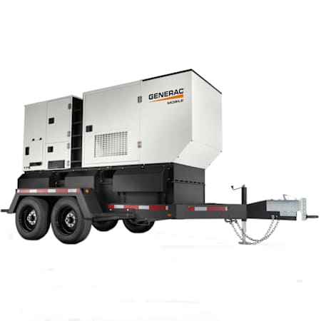 Generac 140kW (Prime) / 155kW (Standby) Multi-Voltage Skid-Mount Diesel Generator (John Deere Engine) with Double-Axle Trailer N/A