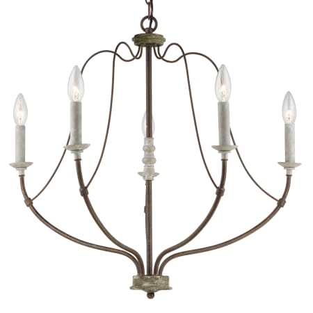 Generation Lighting Nadia 5 Light 26" Wide Chandelier Distressed White Wood