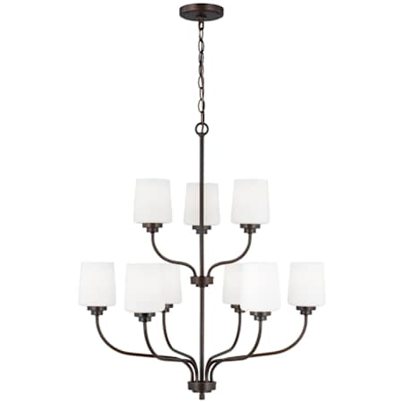 Generation Lighting Windom 9 Light 28" Wide Chandelier Bronze