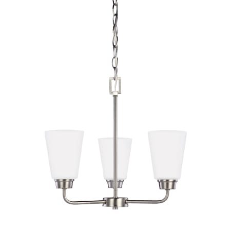 Generation Lighting Kerrville 3 Light 18" Wide Chandelier Brushed Nickel