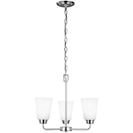 Generation Lighting Kerrville 3 Light 18" Wide Chandelier Chrome