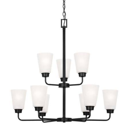 Generation Lighting Kerrville 9 Light 29" Wide Chandelier Midnight Black