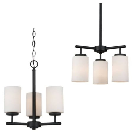Generation Lighting Oslo 3 Light 15" Wide Chandelier Midnight Black