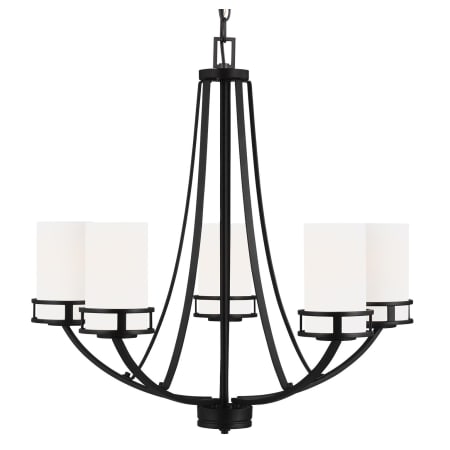 Generation Lighting Robie 5 Light 24" Wide Chandelier Midnight Black