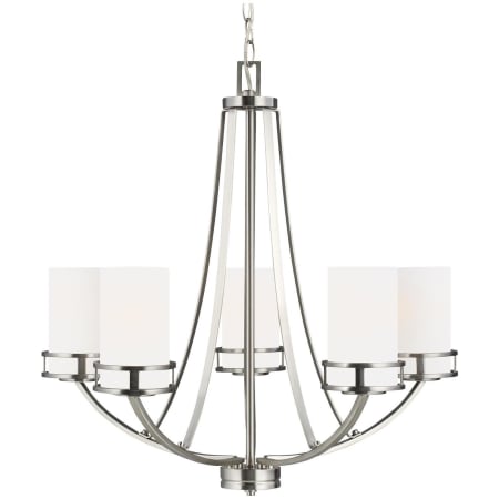 Generation Lighting Robie 5 Light 24" Wide Pillar Candle Chandelier Brushed Nickel
