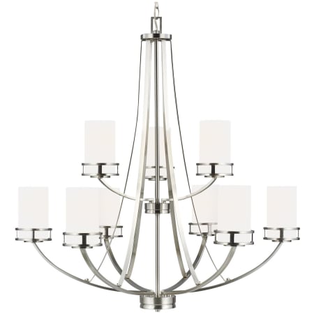 Generation Lighting Robie 9 Light 33" Wide Pillar Candle Chandelier Brushed Nickel