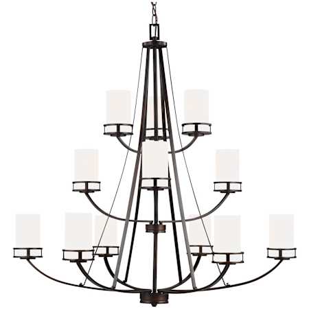 Generation Lighting Robie 12 Light 40" Wide Pillar Candle Chandelier Bronze