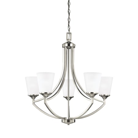 Generation Lighting Hanford 5 Light 28" Wide LED Chandelier Brushed Nickel