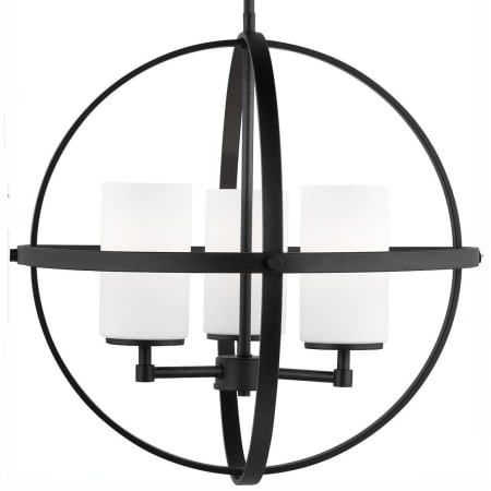 Generation Lighting Alturas 3 Light 19" Wide LED Pillar Candle Globe Chandelier Midnight Black