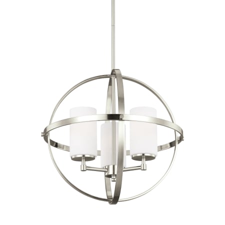 Generation Lighting Alturas 3 Light 19" Wide LED Pillar Candle Globe Chandelier Brushed Nickel