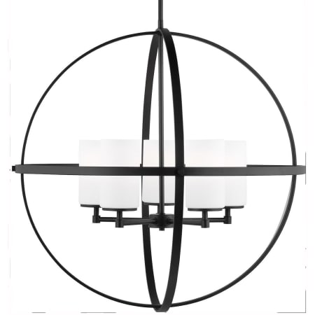 Generation Lighting Alturas 5 Light 27" Wide LED Pillar Candle Globe Chandelier Midnight Black