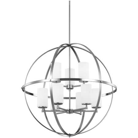 Generation Lighting Alturas 9 Light 33" Wide LED Pillar Candle Style Chandelier Brushed Nickel
