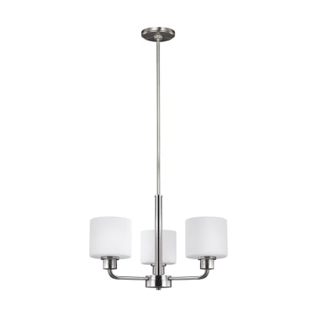 Generation Lighting Canfield 3 Light 20" Wide Outdoor Chandelier Brushed Nickel