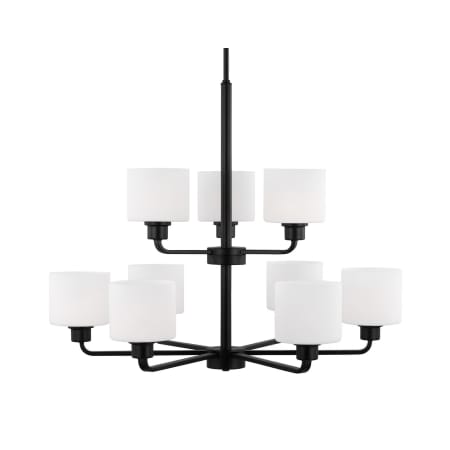 Generation Lighting Canfield 9 Light 31" Wide Outdoor Chandelier Midnight Black