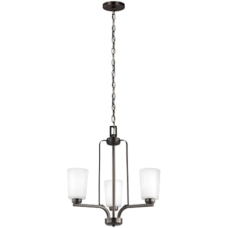 Generation Lighting Franport 3 Light 20" Wide LED Chandelier Bronze
