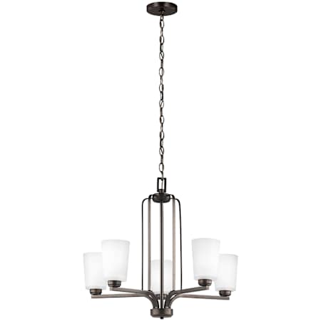 Generation Lighting Franport 5 Light 26" Wide LED Chandelier Bronze