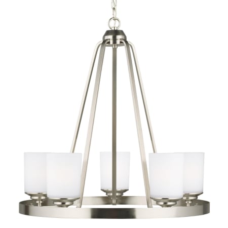 Generation Lighting Kemal 5 Light 24" Wide LED Ring Chandelier Brushed Nickel