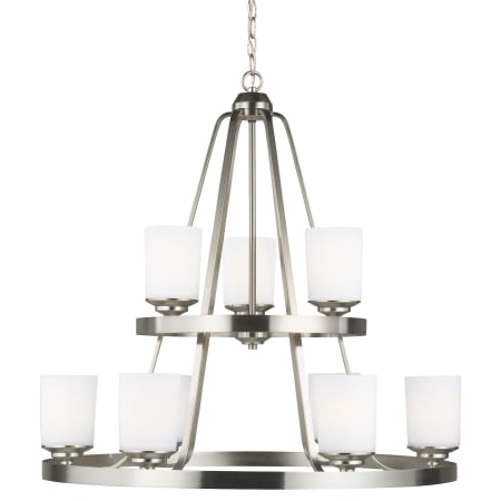 Generation Lighting Kemal 9 Light 30" Wide LED Ring Chandelier Brushed Nickel