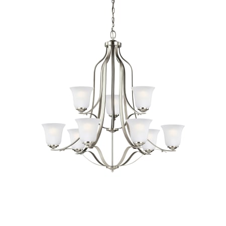 Generation Lighting Emmons 9 Light 35" Wide Chandelier Brushed Nickel