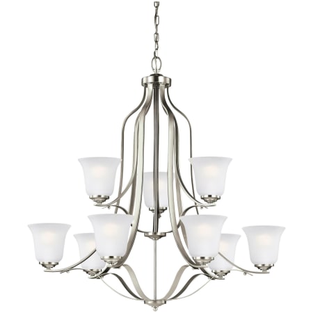Generation Lighting Emmons 9 Light 35" Wide LED Chandelier Brushed Nickel