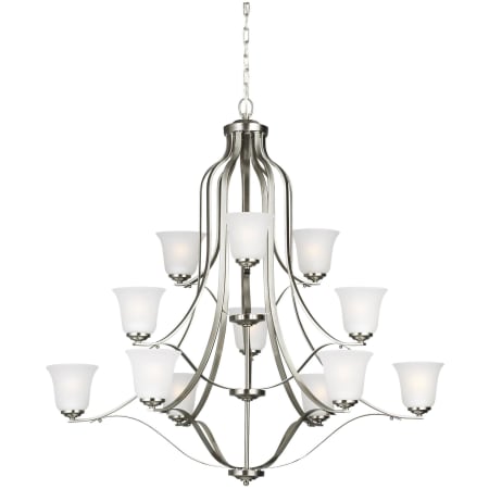 Generation Lighting Emmons 12 Light 45" Wide LED Empire Chandelier Brushed Nickel