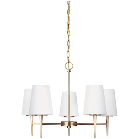 Generation Lighting Driscoll 5 Light 25" Wide LED Chandelier Satin Brass