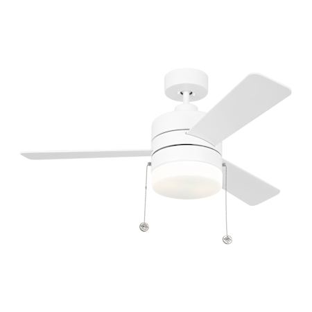 Generation Lighting Syrus 44" 3 Blade Indoor LED Ceiling Fan Matte White