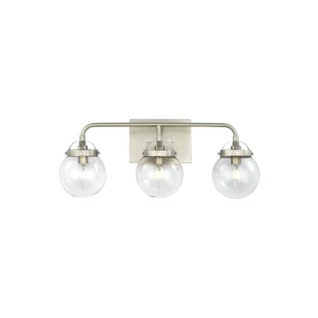 Generation Lighting Bryce 3 Light 22" Wide Vanity Light with Clear Glass Shades Brushed Nickel