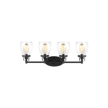 Generation Lighting Belton 4 Light 29" Wide Bathroom Vanity Light Midnight Black