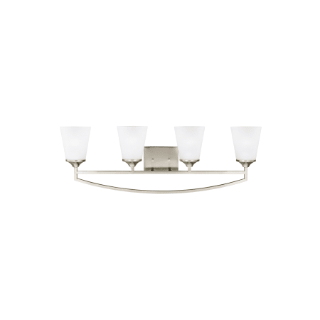 Generation Lighting Hanford 4 Light 34" Wide Bathroom Vanity Light Brushed Nickel