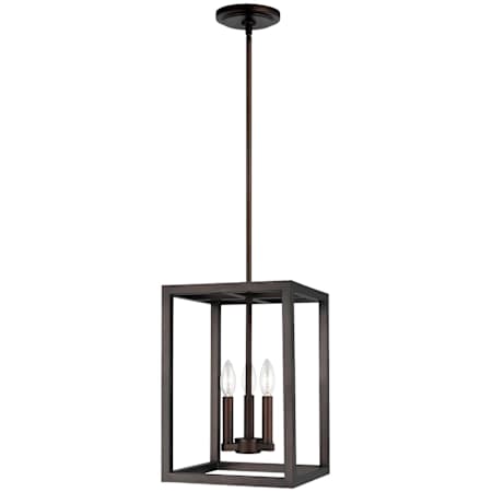 Generation Lighting Moffet Street 3 Light 11" Wide LED Taper Candle Pendant Bronze