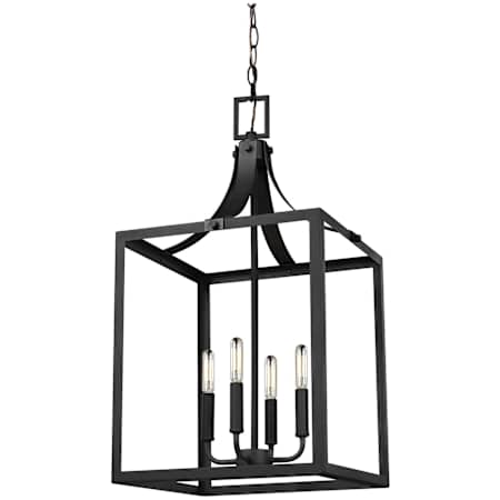 Generation Lighting Labette 4 Light 14" Wide LED Candle Style Chandelier Black