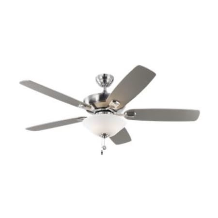 Generation Lighting Colony 52" 5 Blade Indoor Ceiling Fan - Light Kit and Blades Included Brushed Steel