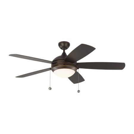 Generation Lighting Discus Outdoor 52" 5 Blade Indoor / Outdoor Ceiling Fan with Integrated LED Light Kit Roman Bronze