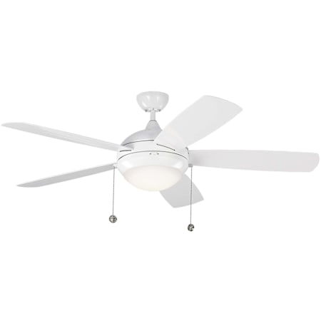 Generation Lighting Discus Outdoor 52" 5 Blade Indoor / Outdoor Ceiling Fan with Integrated LED Light Kit White