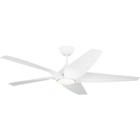 Generation Lighting Dellwood 56" 5 Blade Indoor / Outdoor Smart Ceiling Fan Matte White