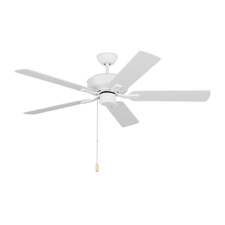 Generation Lighting Linden 52 LED 3 52" 5 Blade Indoor Ceiling Fan Matte White / Matte White