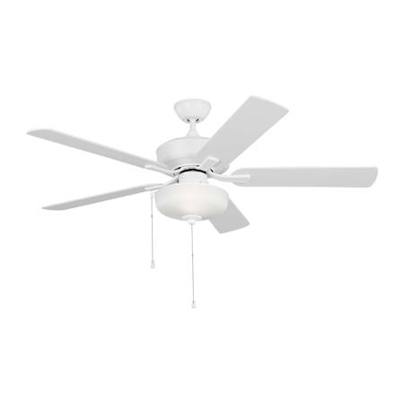 Generation Lighting Linden 52" 5 Blade Indoor/ Outdoor LED Ceiling Fan Matte White