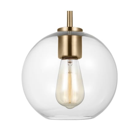 Generation Lighting Orley 8" Wide Mini Pendant Satin Brass