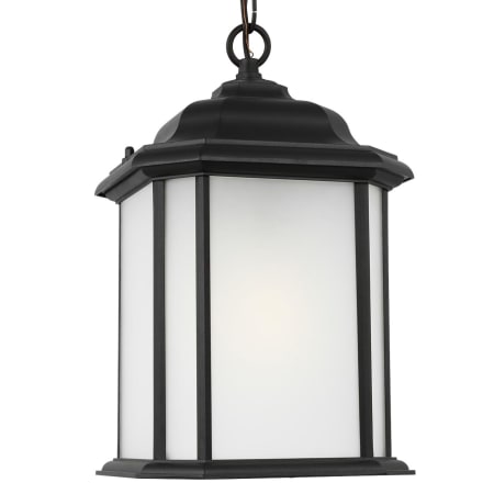 Generation Lighting Kent 8" Wide Outdoor Mini Pendant with Frosted Glass Shade Black