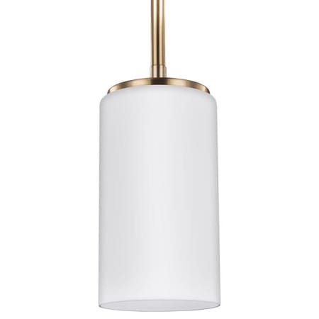 Generation Lighting Alturas 4" Wide Outdoor Mini Pendant Satin Brass