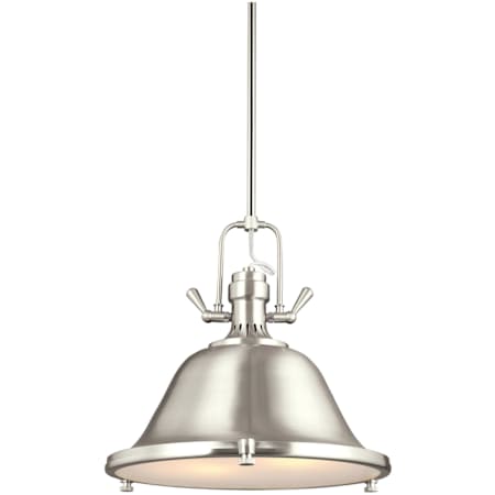 Generation Lighting Stone Street 2 Light 17" Wide LED Pendant Brushed Nickel