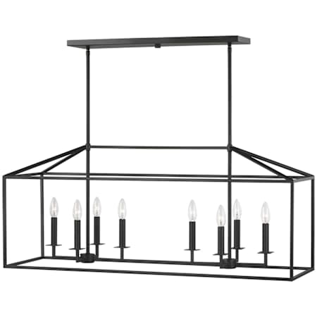 Generation Lighting Perryton 8 Light 12" Wide LED Taper Candle Style Chandelier Midnight Black