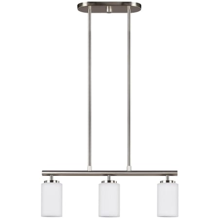 Generation Lighting Oslo 3 Light 25" Wide LED Linear Chandelier Brushed Nickel