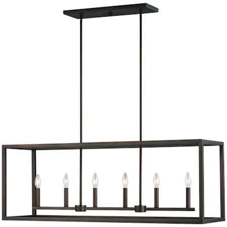 Generation Lighting Moffet Street 6 Light 12" Wide LED Taper Candle Style Chandelier Bronze