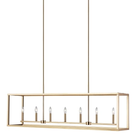 Generation Lighting Moffet Street 7 Light 54" Wide Chandelier Satin Brass